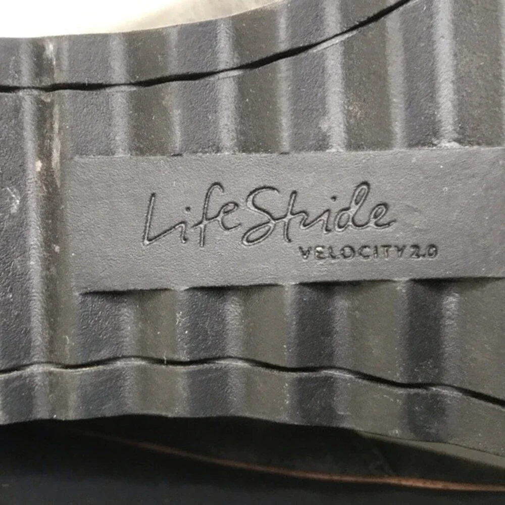 Life Stride Zora Gray Wedge Slip On Velocity 2 Lug Sole Faux Leather Women 8.5